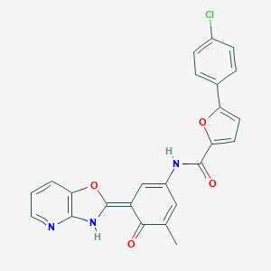 5-(4-chlorophenyl)-N-[(3E)-5-methyl-3-(3H-[1,3]oxazolo[4,5-b]pyridin-2-ylidene)-4-oxocyclohexa-1,5-dien-1-yl]furan-2-carboxamide