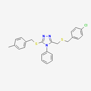 4-chlorobenzyl {5-[(4-methylbenzyl)sulfanyl]-4-phenyl-4H-1,2,4-triazol-3-yl}methyl sulfide