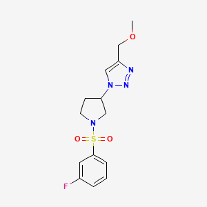 molecular formula C14H17FN4O3S B2779893 1-[1-(3-Fluorophenyl)sulfonylpyrrolidin-3-yl]-4-(methoxymethyl)triazole CAS No. 2320537-75-3