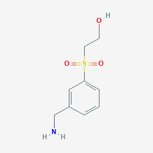 molecular formula C9H13NO3S B2779901 2-[3-(Aminomethyl)benzenesulfonyl]ethan-1-OL CAS No. 1545764-84-8