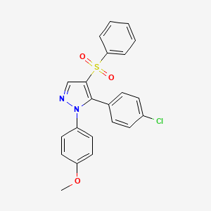 molecular formula C22H17ClN2O3S B2779906 5-(4-chlorophenyl)-1-(4-methoxyphenyl)-4-(phenylsulfonyl)-1H-pyrazole CAS No. 318951-66-5