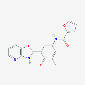 N-[(3E)-5-methyl-3-(3H-[1,3]oxazolo[4,5-b]pyridin-2-ylidene)-4-oxocyclohexa-1,5-dien-1-yl]furan-2-carboxamide