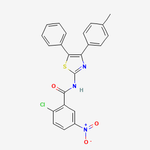 molecular formula C23H16ClN3O3S B2779916 2-chloro-N-[4-(4-methylphenyl)-5-phenyl-1,3-thiazol-2-yl]-5-nitrobenzamide CAS No. 314032-88-7