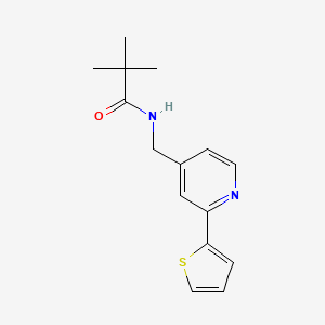 molecular formula C15H18N2OS B2779920 N-((2-(thiophen-2-yl)pyridin-4-yl)methyl)pivalamide CAS No. 2034346-10-4