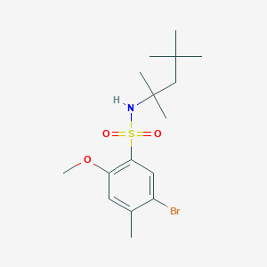 molecular formula C16H26BrNO3S B2779922 [(5-Bromo-2-methoxy-4-methylphenyl)sulfonyl](1,1,3,3-tetramethylbutyl)amine CAS No. 886125-88-8