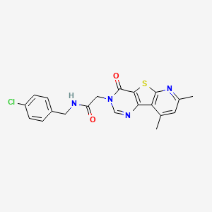 molecular formula C20H17ClN4O2S B2779928 N-(4-chlorobenzyl)-2-(7,9-dimethyl-4-oxopyrido[3',2':4,5]thieno[3,2-d]pyrimidin-3(4H)-yl)acetamide CAS No. 1021079-57-1