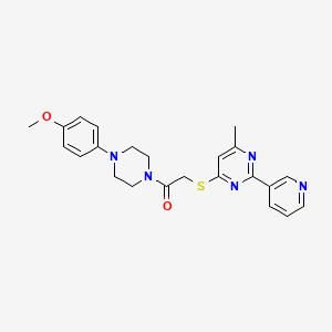 1-(4-(4-Methoxyphenyl)piperazin-1-yl)-2-((6-methyl-2-(pyridin-3-yl)pyrimidin-4-yl)thio)ethanone