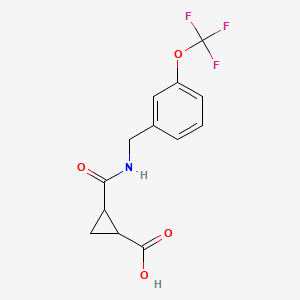 molecular formula C13H12F3NO4 B2779930 2-(N-((3-(Trifluoromethoxy)phenyl)methyl)carbamoyl)cyclopropanecarboxylic acid CAS No. 1024144-58-8