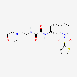 molecular formula C21H26N4O5S2 B2779931 N'-[2-(morpholin-4-yl)ethyl]-N-[1-(thiophene-2-sulfonyl)-1,2,3,4-tetrahydroquinolin-7-yl]ethanediamide CAS No. 898430-36-9