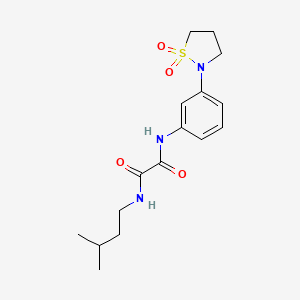 molecular formula C16H23N3O4S B2779933 N1-(3-(1,1-dioxidoisothiazolidin-2-yl)phenyl)-N2-isopentyloxalamide CAS No. 1105206-43-6