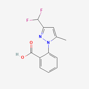 molecular formula C12H10F2N2O2 B2779937 2-[3-(Difluoromethyl)-5-methylpyrazol-1-yl]benzoic acid CAS No. 2248372-83-8