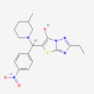 molecular formula C19H23N5O3S B2779940 2-Ethyl-5-((3-methylpiperidin-1-yl)(4-nitrophenyl)methyl)thiazolo[3,2-b][1,2,4]triazol-6-ol CAS No. 898361-62-1