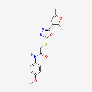 molecular formula C17H17N3O4S B2779941 2-((5-(2,5-dimethylfuran-3-yl)-1,3,4-oxadiazol-2-yl)thio)-N-(4-methoxyphenyl)acetamide CAS No. 1021059-17-5