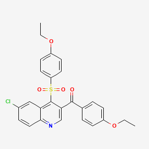 molecular formula C26H22ClNO5S B2779943 (6-氯-4-((4-乙氧基苯基)磺酰)喹啉-3-基)(4-乙氧基苯基)甲酮 CAS No. 866895-89-8