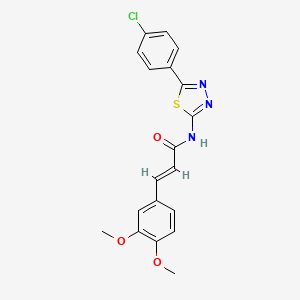 molecular formula C19H16ClN3O3S B2779951 (E)-N-(5-(4-chlorophenyl)-1,3,4-thiadiazol-2-yl)-3-(3,4-dimethoxyphenyl)acrylamide CAS No. 476463-69-1