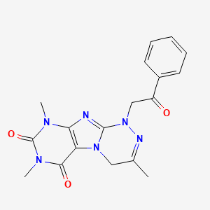 molecular formula C18H18N6O3 B2779957 3,7,9-三甲基-1-苯乙酰-4H-嘧啶并[8,7-c][1,2,4]三嗪-6,8-二酮 CAS No. 941936-44-3