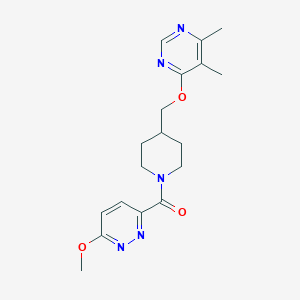 (4-(((5,6-Dimethylpyrimidin-4-yl)oxy)methyl)piperidin-1-yl)(6-methoxypyridazin-3-yl)methanone