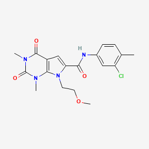 molecular formula C19H21ClN4O4 B2779963 N-(3-chloro-4-methylphenyl)-7-(2-methoxyethyl)-1,3-dimethyl-2,4-dioxo-2,3,4,7-tetrahydro-1H-pyrrolo[2,3-d]pyrimidine-6-carboxamide CAS No. 1021257-52-2