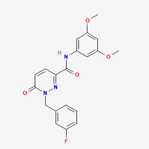 molecular formula C20H18FN3O4 B2779981 N-(3,5-dimethoxyphenyl)-1-(3-fluorobenzyl)-6-oxo-1,6-dihydropyridazine-3-carboxamide CAS No. 1040633-92-8