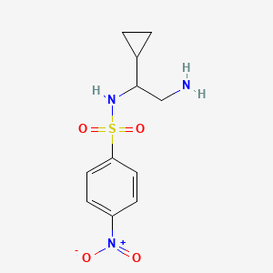 molecular formula C11H16ClN3O4S B2779982 N-(2-Amino-1-cyclopropylethyl)-4-nitrobenzene-1-sulfonamide CAS No. 1588845-84-4