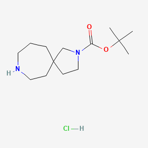 molecular formula C14H27ClN2O2 B2779988 叔丁基 2,8-二氮杂螺[4.6]十一烷-2-羧酸酯 盐酸盐 CAS No. 2169997-49-1