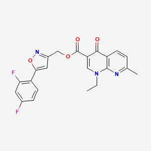 (5-(2,4-Difluorophenyl)isoxazol-3-yl)methyl 1-ethyl-7-methyl-4-oxo-1,4-dihydro-1,8-naphthyridine-3-carboxylate