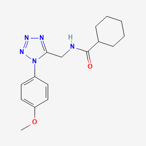 molecular formula C16H21N5O2 B2779998 N-((1-(4-甲氧基苯基)-1H-四唑-5-基)甲基)环己烷甲酰胺 CAS No. 897614-51-6