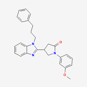 1-(3-methoxyphenyl)-4-[1-(3-phenylpropyl)-1H-1,3-benzodiazol-2-yl]pyrrolidin-2-one