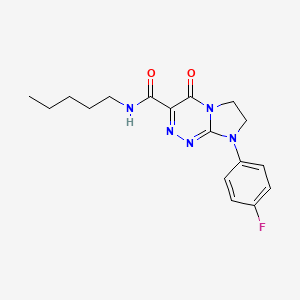 molecular formula C17H20FN5O2 B2780007 8-(4-氟苯基)-4-氧代-N-戊基-4,6,7,8-四氢咪唑[2,1-c][1,2,4]三嗪-3-羧酰胺 CAS No. 946231-47-6