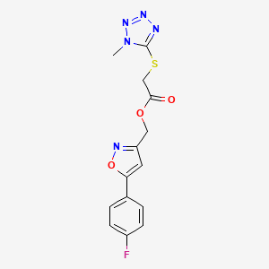 (5-(4-fluorophenyl)isoxazol-3-yl)methyl 2-((1-methyl-1H-tetrazol-5-yl)thio)acetate