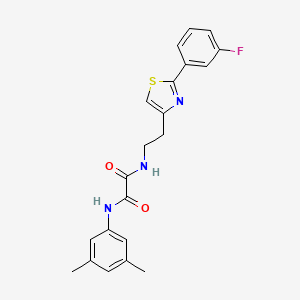 molecular formula C21H20FN3O2S B2780010 N1-(3,5-dimethylphenyl)-N2-(2-(2-(3-fluorophenyl)thiazol-4-yl)ethyl)oxalamide CAS No. 895783-83-2