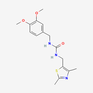 molecular formula C16H21N3O3S B2780012 1-(3,4-Dimethoxybenzyl)-3-((2,4-dimethylthiazol-5-yl)methyl)urea CAS No. 1421584-82-8