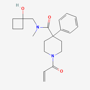 molecular formula C21H28N2O3 B2780017 N-[(1-Hydroxycyclobutyl)methyl]-N-methyl-4-phenyl-1-prop-2-enoylpiperidine-4-carboxamide CAS No. 2198262-18-7