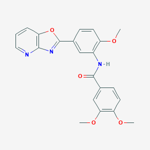3,4-dimethoxy-N-(2-methoxy-5-[1,3]oxazolo[4,5-b]pyridin-2-ylphenyl)benzamide