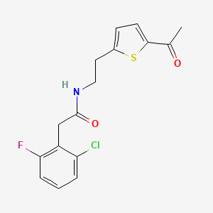 molecular formula C16H15ClFNO2S B2780023 N-(2-(5-acetylthiophen-2-yl)ethyl)-2-(2-chloro-6-fluorophenyl)acetamide CAS No. 2034339-75-6