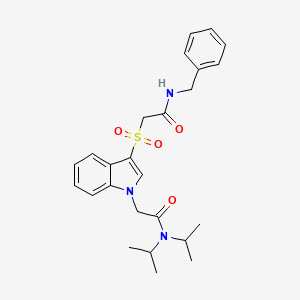 molecular formula C25H31N3O4S B2780028 2-(3-((2-(苄基氨基)-2-氧代乙基)磺酰)-1H-吲哚-1-基)-N,N-二异丙基乙酰胺 CAS No. 894026-33-6