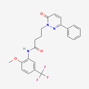 molecular formula C22H20F3N3O3 B2780032 N-(2-methoxy-5-(trifluoromethyl)phenyl)-4-(6-oxo-3-phenylpyridazin-1(6H)-yl)butanamide CAS No. 953182-07-5
