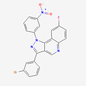 molecular formula C22H12BrFN4O2 B2780034 3-(3-bromophenyl)-8-fluoro-1-(3-nitrophenyl)-1H-pyrazolo[4,3-c]quinoline CAS No. 901031-04-7