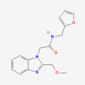 molecular formula C16H17N3O3 B2780038 N-(furan-2-ylmethyl)-2-[2-(methoxymethyl)-1H-benzimidazol-1-yl]acetamide CAS No. 955335-61-2