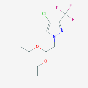 molecular formula C10H14ClF3N2O2 B2780057 4-chloro-1-(2,2-diethoxyethyl)-3-(trifluoromethyl)-1H-pyrazole CAS No. 925147-32-6
