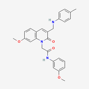 2-(7-methoxy-2-oxo-3-((p-tolylamino)methyl)quinolin-1(2H)-yl)-N-(3-methoxyphenyl)acetamide