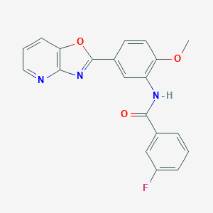 3-fluoro-N-(2-methoxy-5-[1,3]oxazolo[4,5-b]pyridin-2-ylphenyl)benzamide