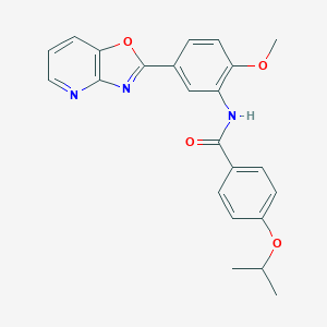 molecular formula C23H21N3O4 B278007 4-isopropoxy-N-(2-methoxy-5-[1,3]oxazolo[4,5-b]pyridin-2-ylphenyl)benzamide 