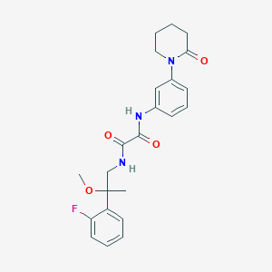 B2780078 N1-(2-(2-fluorophenyl)-2-methoxypropyl)-N2-(3-(2-oxopiperidin-1-yl)phenyl)oxalamide CAS No. 1797282-12-2