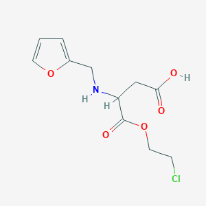 molecular formula C11H14ClNO5 B2780086 4-(2-Chloroethoxy)-3-(furan-2-ylmethylamino)-4-oxobutanoic acid CAS No. 1025761-54-9