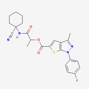 1-[(1-cyanocyclohexyl)carbamoyl]ethyl 1-(4-fluorophenyl)-3-methyl-1H-thieno[2,3-c]pyrazole-5-carboxylate