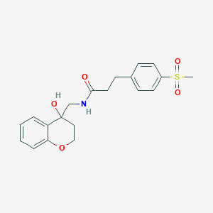 molecular formula C20H23NO5S B2780095 N-((4-羟基色甘-4-基)甲基)-3-(4-(甲磺基)苯基)丙酰胺 CAS No. 2034266-16-3