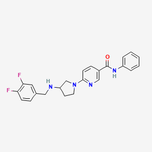 6-{3-[(3,4-difluorobenzyl)amino]-1-pyrrolidinyl}-N~3~-phenylnicotinamide