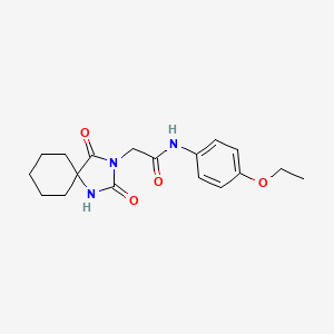 molecular formula C18H23N3O4 B2780103 2-(2,4-dioxo-1,3-diazaspiro[4.5]dec-3-yl)-N-(4-ethoxyphenyl)acetamide CAS No. 556016-83-2