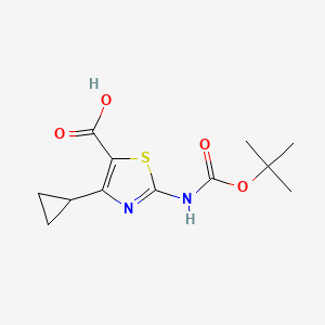 4-Cyclopropyl-2-[(2-methylpropan-2-yl)oxycarbonylamino]-1,3-thiazole-5-carboxylic acid